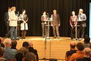 Die Gesprächsrunde (von links): Hans Wicki, Yvonne von Deschwanden, Markus von Rotz, Maria Wyrsch, Alois Bissig, Claudia Dillier und Res Schmid. (Bild bac)