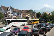 Situation auf dem Steinmättli-Parkplatz am vergangenen Donnerstag, 15. August (Feiertag). (Bild: PD)