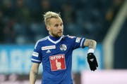 Luzerns Markus Neumayr traf per Freitoss zum 1:0. (Archivbild Philipp Schmidli)