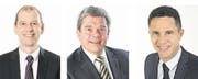 Sie treten wieder an (von links): Michael Siegrist, Daniel Wyler und Christian Schäli. (Bilder: PD)