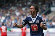 Adrian Winter bejubelt sein Tor zum 1:0. (Bild: Philipp Schmidli)