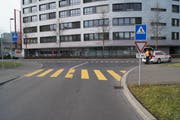 Blick auf die Unfallstelle am Ende der Dammstrasse. (Bild: Zuger Polizei)