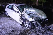 Das Auto stiess in die Randleitplanke der Autobahn und überschlug sich in der Folge. (Bild:Luzerner Polizei)