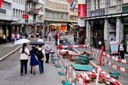 So wie am Grendel - das Bild stammt vom 7. Juli 2014 - wird in den nächsten Monaten in der Luzerner Altstadt gebaut. (Bild Philipp Schmidli)