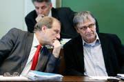 Weder Stadtpräsident Dolfi Müller noch Stadtratskollege Andreas Bossard werden am Podiumsgespräch teilnehmen. Eine entsprechende Zusage habe es nie gegeben. (Bild: Stefan Kaiser / Neue ZZ)