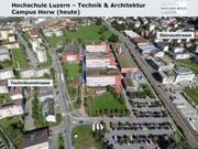 So sieht der Campus Horw heute aus der Vogelperspektive aus. (Bild: Kanton Luzern)