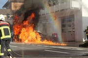 Die Feuerwehr konnte den Brand rasch löschen. (Bild Feuerwehr Michelsamt)