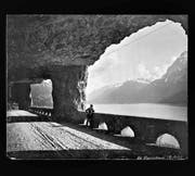 Ein Tourist auf der Axengalerie um das Jahr 1890.Bild: PD/Sammlung Martin Pozsgai