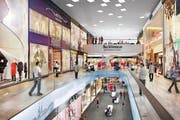 Die Eröffnung der Mall of Switzerland ist für Ende 2017 geplant: So soll es dereinst im grössten Einkaufscenter der Zentralschweiz aussehen. (Bild: Visualisierung / pd)