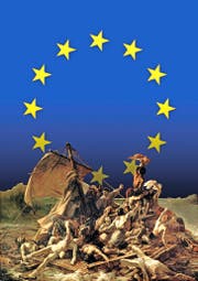 Klaus Staecks Plakat zum Bootsunglück vor Lampedusa ist in Luzern zu sehen. Klaus Staeck/PD