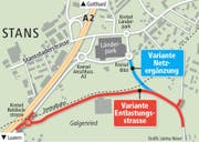 Die IG Stans West kämpft für eine Umfahrung. (Bild: Grafik: Janina Noser)