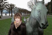 Federica de Cesco gestern Nachmittag am Luzerner Quai, fotografiert von Ehemann Kazuyuki Kitamura.