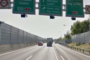 Die Autobahn A2 zwischen Emmen-Nord und Emmen Süd (Bild: Google Street View)