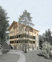 So soll das neue Restaurant Hergiswald dereinst aussehen. (Bild: Visualisierung: PD)