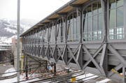 Wird wieder abgesenkt: Hochperron in Goldau. (Bild Rigi Bahnen)