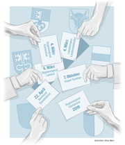 Eine Illustration zum Wahlkampfjahr 2018. (Bild: Oliver Marx)
