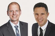Michael Siegrist (links, CVP) und Christian Schäli (CSP) kandidieren im zweiten Wahlgang für den Regerungsrat. (Bild: PD)