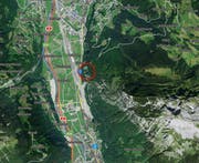 In diesem Gebiet drohte der Gleitschirmpilot an die Felswand zu prallen, worauf er zur Notlandung ansetzte. (Bild: maps.search.ch)