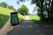 So sieht die Strecke zum Pokéstop beim Richard-Wagner-Museum auf dem Smartphone aus. (Bild: Stefanie Nopper / Luzernerzeitung.ch)