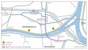 Neue Verkehrsführung für Velofahrer und Fussgänger am Seetalplatz: Velofahrer können den Seetalplatz wie die Busse getrennt vom motorisierten Individualverkehr via Bushof und Untere Zollhausbrücke befahren. Zudem bietet der Viscosisteg eine weitere Möglichkeit, die Kleine Emme zu überqueren. Für den Fussverkehr ist nebst den fertiggestellten Trottoirs nun auch der Wanderweg am linken Ufer der Kleinen Emme wieder zugänglich. (Bild: PD)