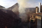 Das Restaurant Steihuis in Kerns nach der Explosion. (Bild: Leserbild Martin Bucher)