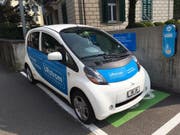 Die neue EWA-Elektrotankstelle an der Herrengasse. (Bild: PD)
