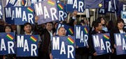 Am «Dia del Mar», dem «Tag des Meeres», fordern die Bolivianer jedes Jahr lautstark einen Zugang zum Pazifik. (Bild: Juan Karita/AP (La Paz, 23. März 2018))