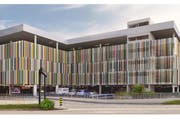 Die neue Parkhausfassade des Emmen Center. (Bild: pd)
