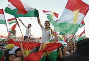 Demonstration für das Unabhängigkeitsreferendum im Franso-Hariri-Stadion in Erbil, Nordirak. (Bild: Mohamed Messara/EPA)