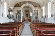 Der Innenraum der Kirche St. Matthias in Steinhausen soll neu gestaltet werden. (Bild: Stefan Kaiser (20. Juni 2017))