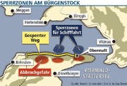 Die Sperrzonen am Bürgenstock. (Grafik Janina Noser/Neue LZ)