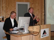 Der Präsident Reto Zemp (r.) und Geschäftsleiter Bruno Hübscher führten durch die GV. (Bild pd)
