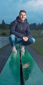Flavio Fruci (auf der Steinhauser Sportanlage Eschfeld) blickt den nächsten Spielen zuversichtlich entgegen. Bild: Maria Schmid (19. April 2017)