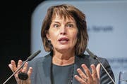 Bundespräsidentin Doris Leuthard am Europa-Forum gestern in Luzern. (Bild: Alexandra Wey/Keystone (13. November 2017))