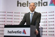 Der CEO der Helvetia Versicherungen Philipp Gmür äusserte sich an der Bilanzmedienkonferenz auch zur Affäre Pierin Vincenz. (Bild: Keystone)