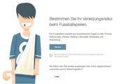 Auf der Homepage der Suva kann der Test zum Verletzungsrisiko beim Fussballsipelen durchgeführt werden. (Bild: pd)