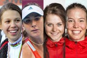 Sind aus der Zentralschweiz für den 33. Sporthilfe Nachwuchs-Preis nominiert: Alessandra Keller, Belinda Bencic, Corinne Suter und Michelle Gisin. (Bild: PD / Keystone / Corinne Glanzmann)