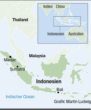Eine Karte von Indonesien. (Bild: Martin Ludwig)