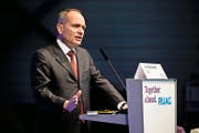 Urs Breitmeier bei der Bilanzmedienkonferenz vergangenes Jahr in Emmen. (Bild Manuela Jans)