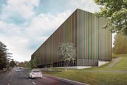 So soll das neue Parkhaus an der Friedentalstrasse aussehen. (Bild: Visualisierung Luzerner Kantonsspital)