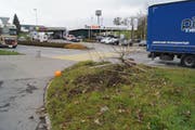 Die Unfallstelle bei der Zugerstrasse. (Bild: PD/Zuger Polizei)