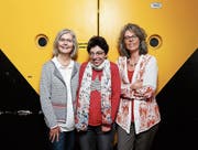 Die designierte Präsidentin von Insieme Cerebral Zug, Marlies Sager (von links), ihre Tochter Chantal Sager und die Geschäftsführerin der Organisation, Barbara Camenzind, haben heute einen grossen Tag vor sich. (Bild: Stefan Kaiser (Cham, 18. April 2017))
