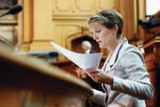 Tritt Doris Leuthard zurück, könnte Simonetta Sommaruga als einzige Frau im Bundesrat verbleiben. (Bild: Peter Klaunzer/Keystone (Bern, 29. Mai 2017))