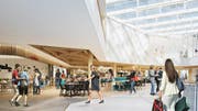 Essensstände in der Mall of Switzerland. (Bild: Visualisierung: PD)