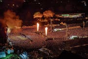 «Der Gigantismus wird noch gigantischer werden», sagt Basil Rogger. Im Bild ist das «Allmend rockt» 2016. (Bild: Philipp Schmidli (Luzern, 4. 6. 2016))