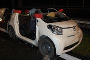 Der Unfall auf der A14 forderte drei Verletzte. (Bild: Luzerner Polizei)