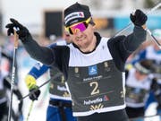 Konnte schon früh jubeln: Roman Furger gewann den Engadiner zum 3. Mal (Bild: KEYSTONE/PETER SCHNEIDER)