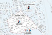 Das Jodlerdorf (rot umfasst) für das Zentralschweizerische Jodlerfest in Schötz wird im Ortskern entstehen. (Bild: jodlerfest-schoetz.ch)