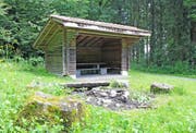 Auf einer Lichtung im Chalchtarewald befindet sich mein Lieblingsplatz, ein Unterstand mit Feuerstelle.