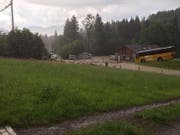 In Stalden trat der Schwandbach über die Ufer. (Bild Kantonspolizei Obwalden)